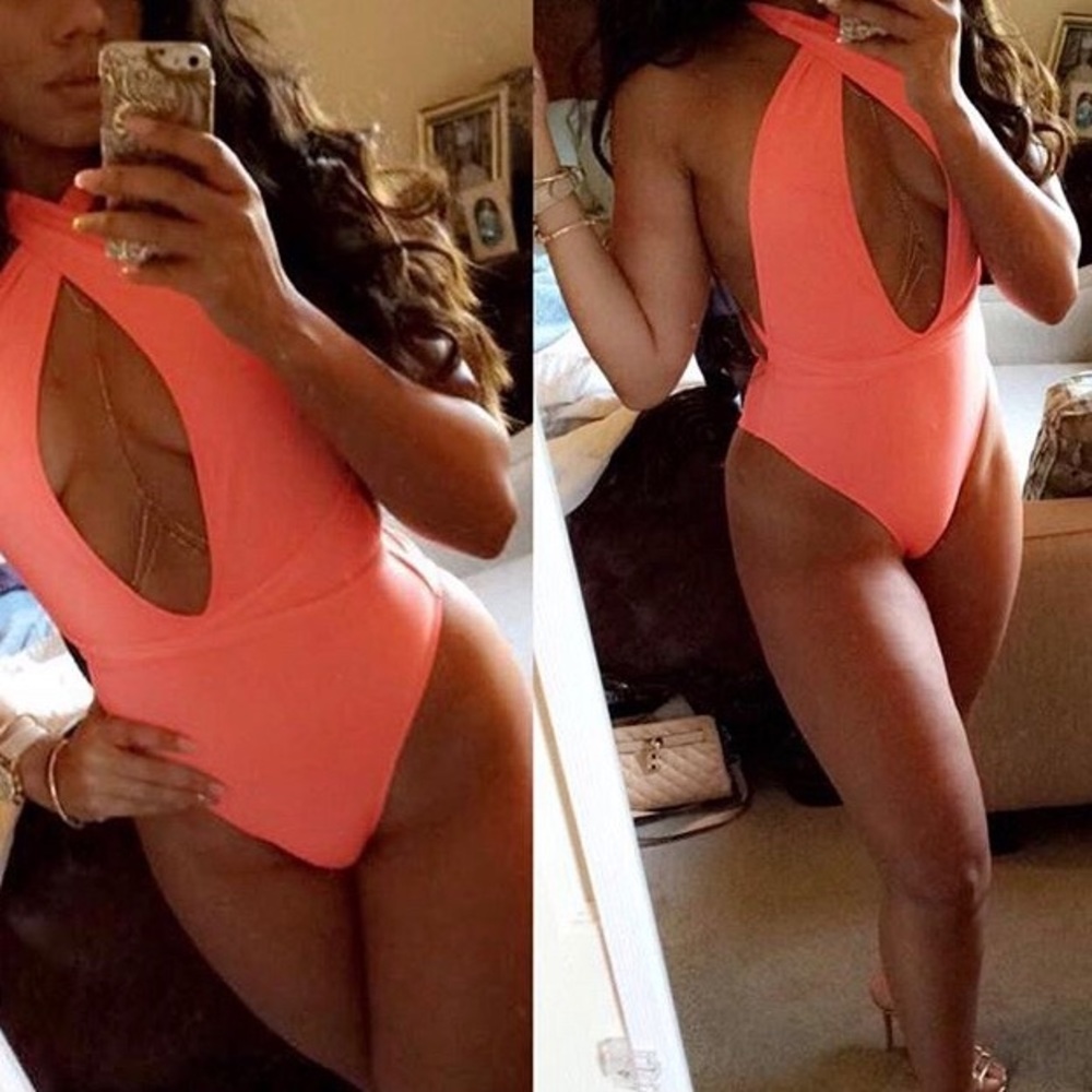 Coral bathing suit